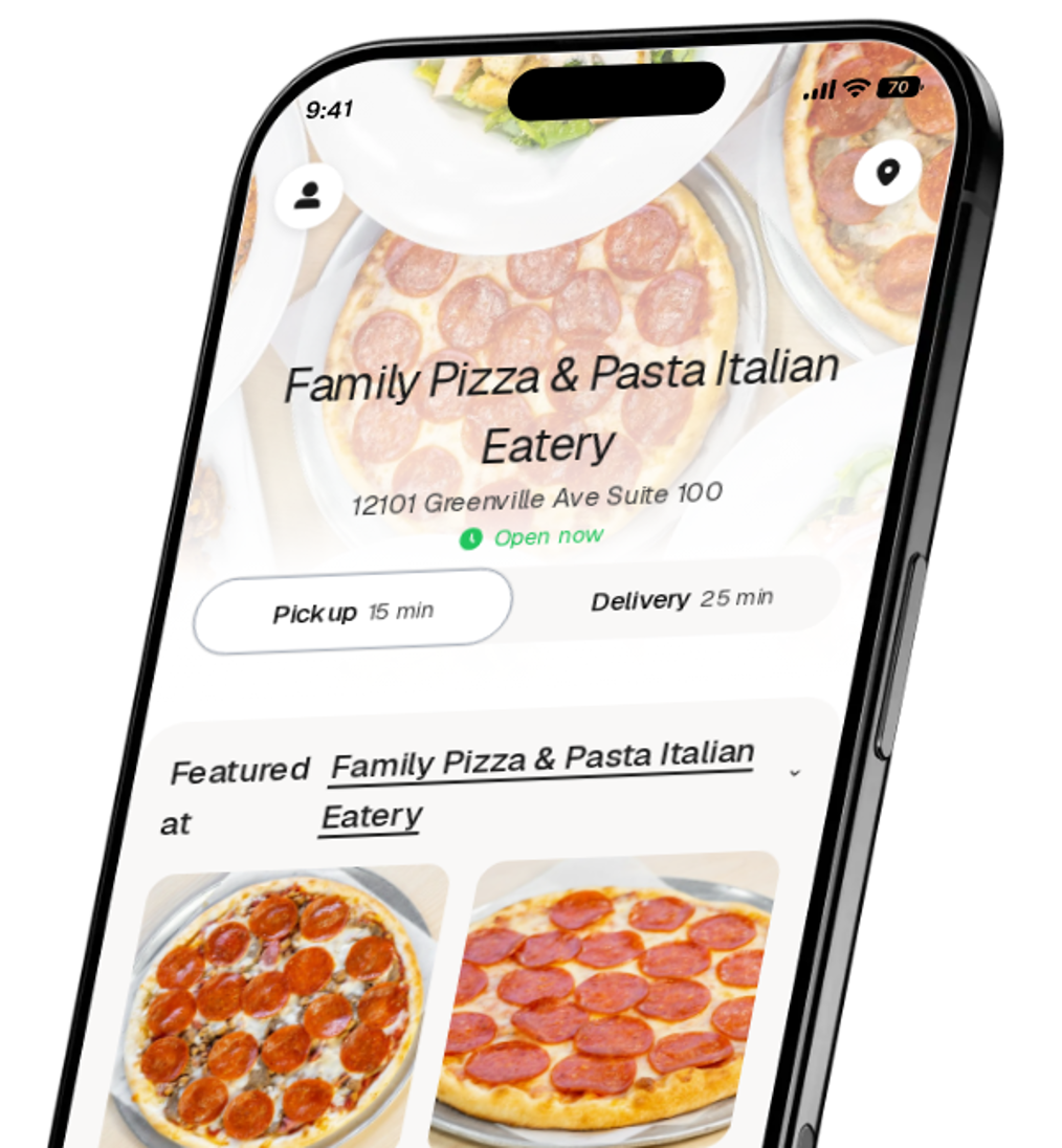 Family Pizza & Pasta Italian Eatery app preview