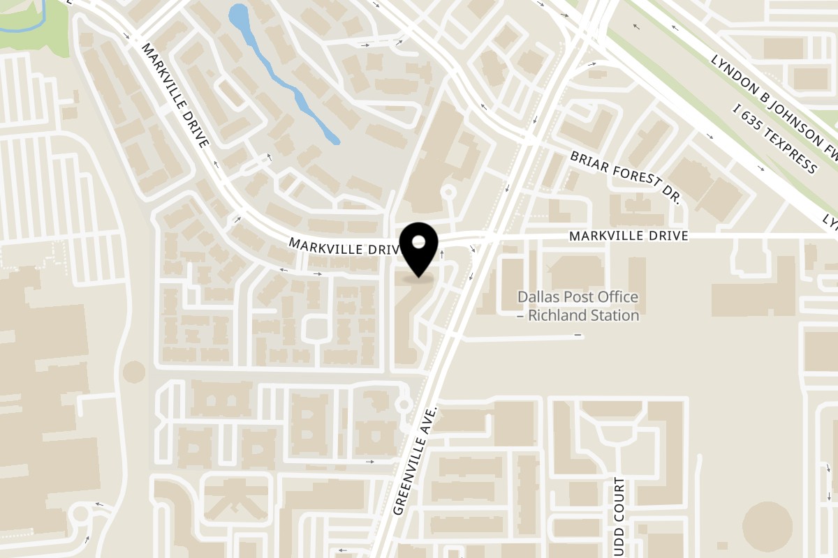 Map showing the location of Family Pizza & Pasta Italian Eatery on 12101 Greenville Ave Suite 100 in Dallas